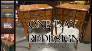 FURNITURE MAKEOVER | One Day reDesign | French Provincial Nightstands