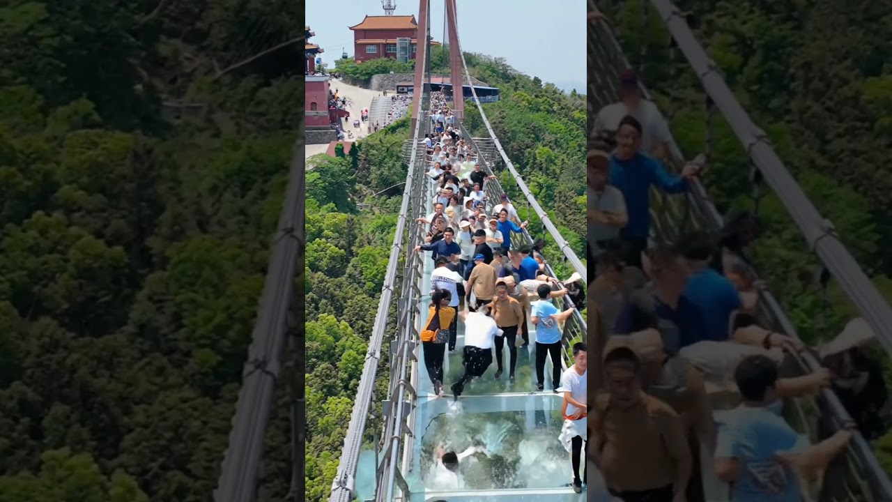 Glass Mountain Viewing Platform Collapse with Dramatic Fall