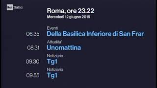 Line-Up Rai Italia Internazionale Giugno 2019