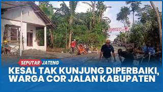 Kesal Jalan Tak Kunjung Diperbaiki, Warga Desa Tlogo Wonosobo Swadaya Cor Jalan Kabupaten screenshot 1