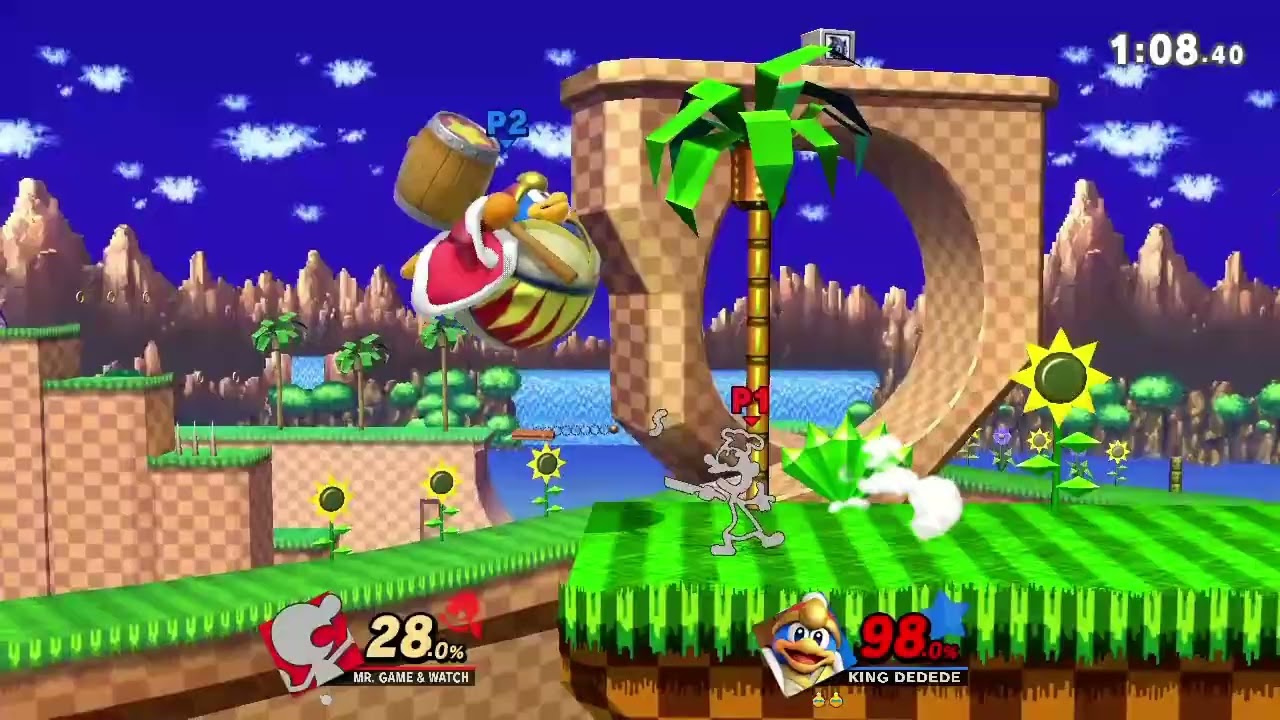 SSBU mr game and watch VS king DEDEDE crazy come back