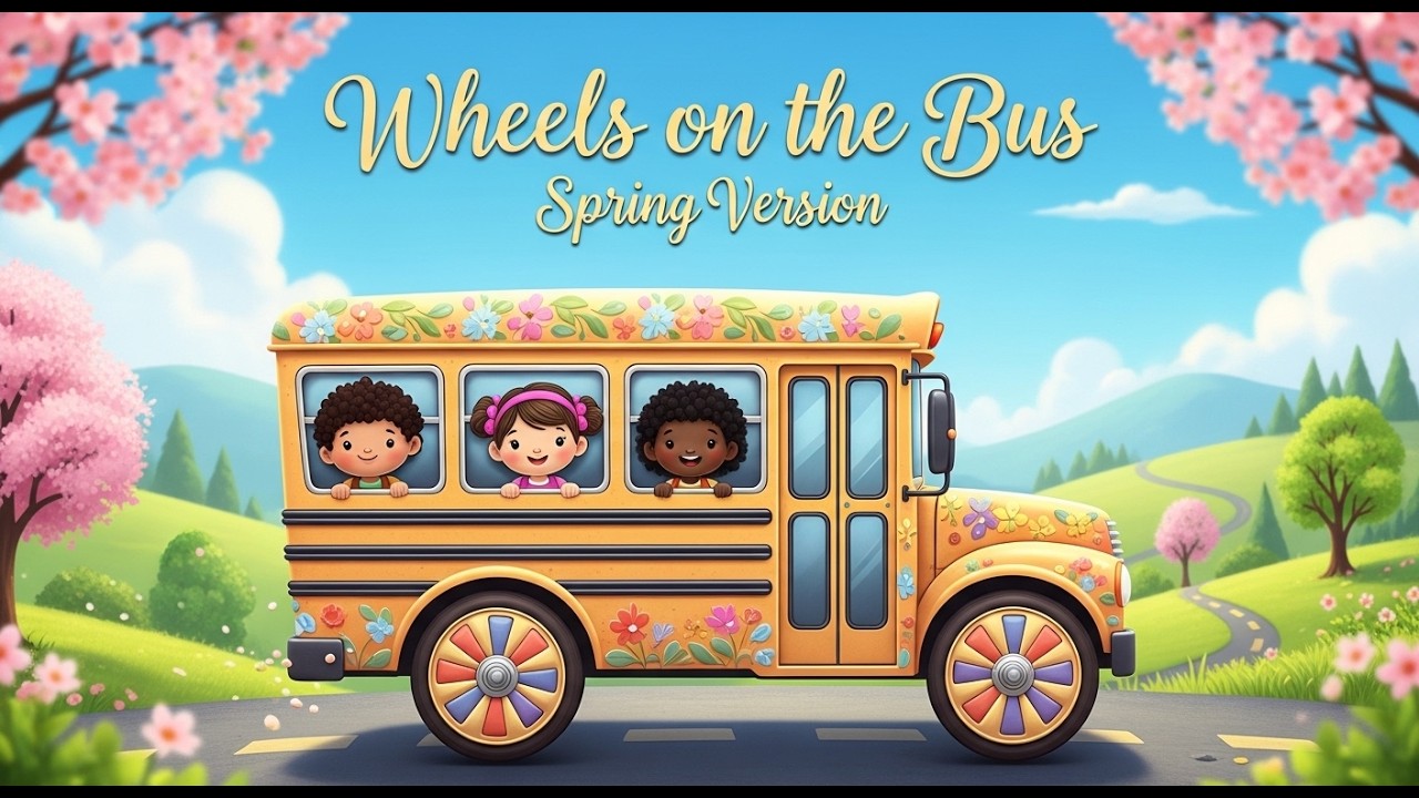 Wheels on the Bus – Spring Version 🌸🎶 | Springtime Ride for Kids ...