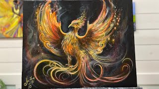 How To Paint “Rising Phoenix” acrylic tutorial