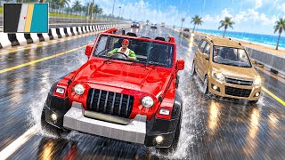 RAINY HIGHWAY CAR RACE! 🚙💨 Red SUV vs Traffic | Android Driving Gameplay screenshot 3
