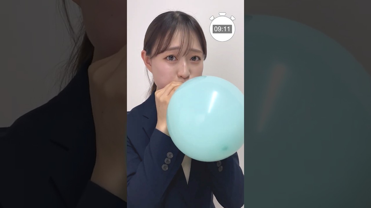 【チャレンジ】何秒で風船膨らませられる！？#shorts #エントリます#風船