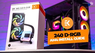 HOW TO Install EK AIO 120, 240 and 360 D-RGB on AMD AM4