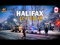 Halifax Downtown First Snow 2026 Canada 4K Ultra HD Walk ❄️| 5:30 AM Snowstorm in a Sleeping City🌙