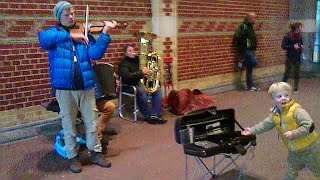 Street band plays Canon in D major by Johann Pachelbel