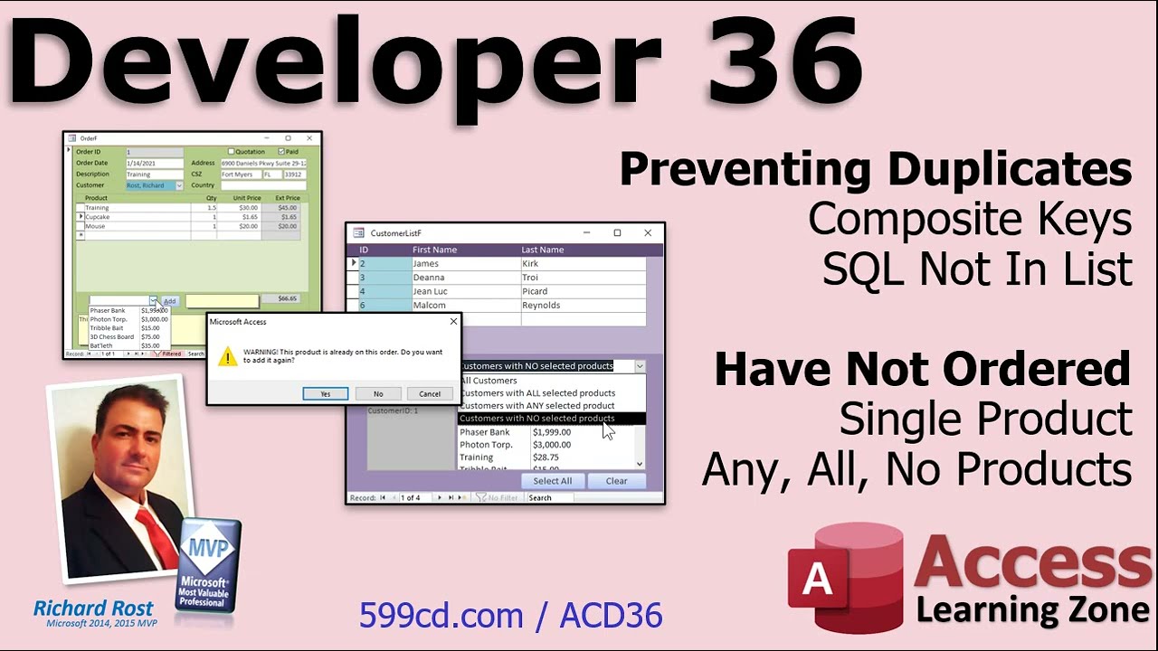 Microsoft Access Developer Level 36: Preventing Duplicates, Have