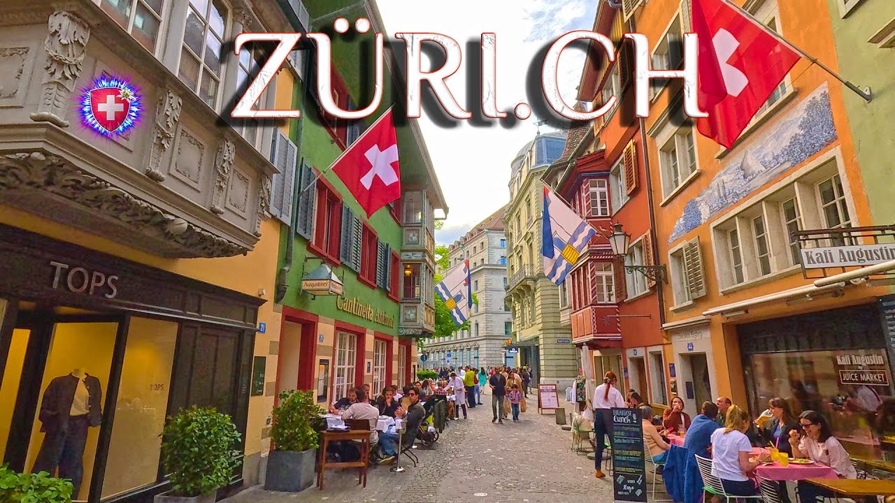 ZURICH SWITZERLAND ✨ Stroll around City Centre & Limmat River / May walk 4K