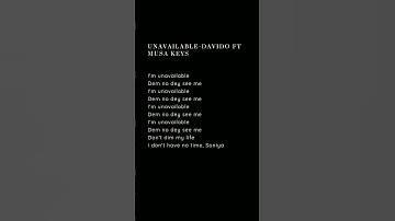Thumbnail of Unavailable - Davido ft Musa Keys #lyrics