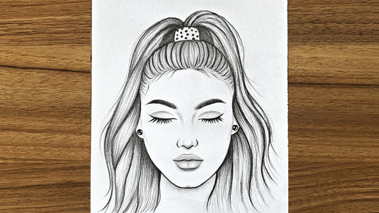 Sketch of a girl in profile view. : r/drawing