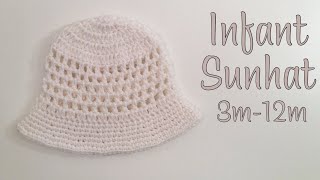 Easy Crochet Infant Sunhat | Easy Child Sunhat | Crochet Infant Hat Beginner Friendly