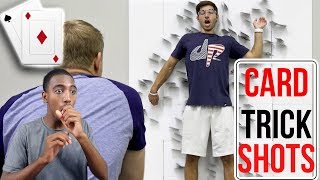 Dude Perfect | Card Throwing Trick Shots | REACTION