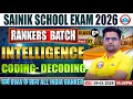 Sainik School Exam 2026 | Intelligence : Coding Decoding Part2 | Sainik School Class 6 Rankers Batch