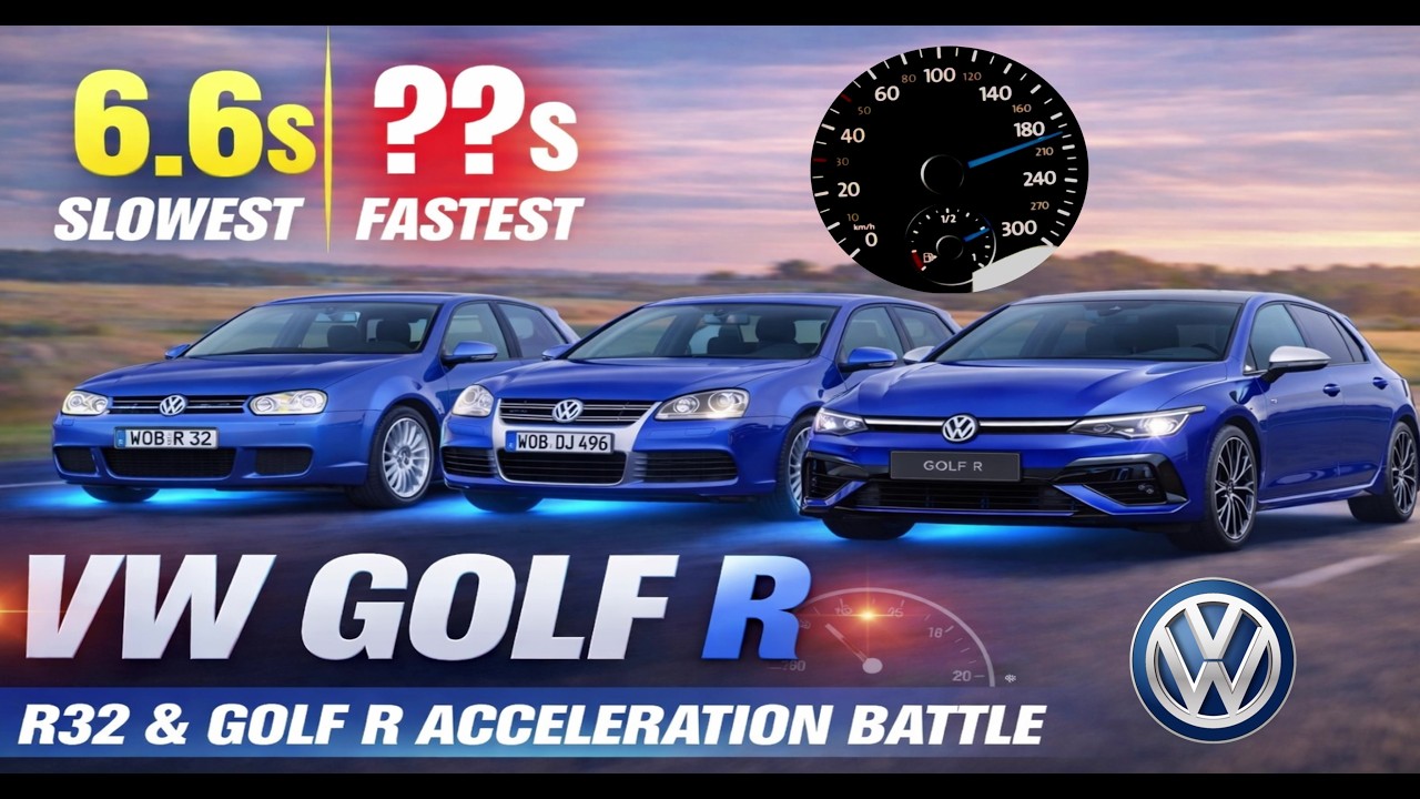 Volkswagen Golf R — All Generations Acceleration Battle - YouTube