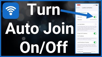 How To Turn On Or Off Auto Join WiFi