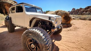 Cummins r2.8 Diesel Swapped Willys SHAKE Down Run! Easter Jeep Safari, Moab Rim