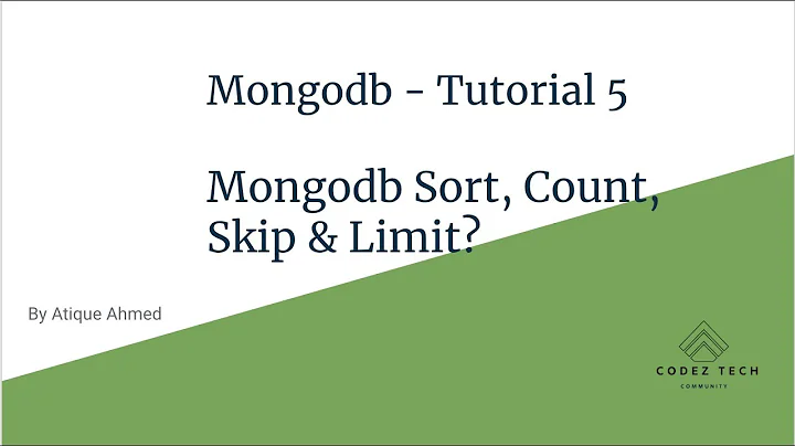 Mongodb Tutorial 5 -  Mongodb sort, count, skip and limit query