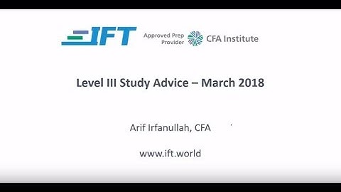 Level III CFA:Study Advice - March 2018