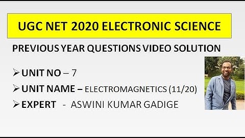 UGC NET JUNE 2019 ELECTRONIC SCIENCE | ELECTROMAGNETICS