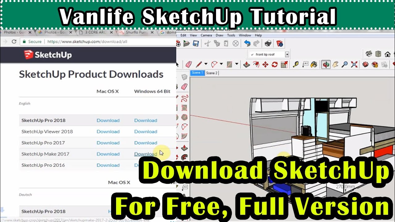  Update New  오프라인 사용을 위해 무료 정식 버전 소프트웨어 다운로드를 위해 SketchUp을 다운로드하는 방법. Vanlife 디자인.