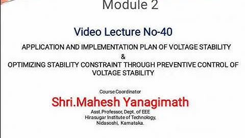 Application and Implementation plan of voltage Stability