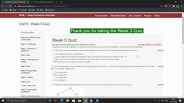 Nptel Design and analysis of algorithms week 3 solutions.