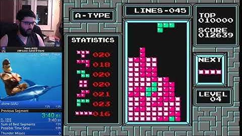 Tetris (NES) 100 Lines 0 Start PB 6:48