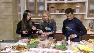 My Nguyen Makes Five Spice Chicken Legs With Squash and Broccolini