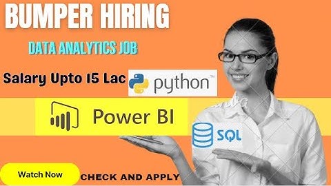 Data Analytics #Hiring | #Power BI #Python #Tableau | #Jobs| Salary 15 Lac| Check this video Apply