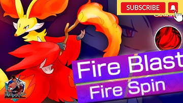 Delphox Pokemon Fire Blast/Fire Spin BuildUnite Gameplay