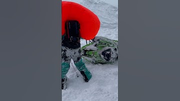 Avy bag deploys on impact! 😬🤣 #snowmobiling #fail #shortvideo #viral #snow