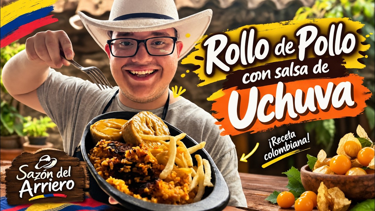 ROLLO DE POLLO EN SALSA DE UCHUVAS/recetas del arriero