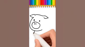 Các vẽ con lợn (con Heo) - How to draw a Pig #pig #drawing #shorts