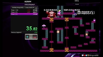 Donkey Kong (NES) - 1 Loop (Game B) (1m 11s)