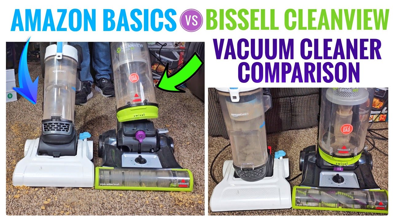 BISSELL 2252 CleanView Swivel Upright Vacuum vs. Amazon Basics Upright Vacuum Comparison YouTube