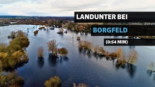 Das Hochwasser aus der Vogelperspektive: Drohnenaufnahmen bei Bremen-Borgfeld | Lage am 4. Januar by WESER-KURIER 18,731 views 2 months ago 54 seconds