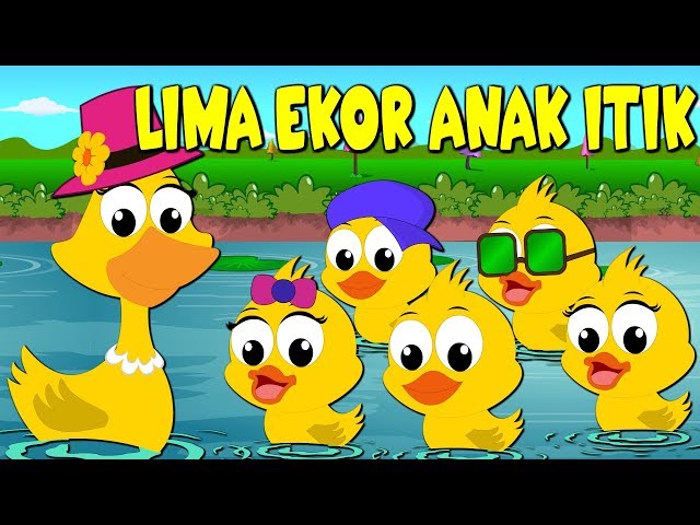 Lagu Kanak Kanak Melayu Malaysia - LIMA EKOR ANAK ITIK - 5 little ducks Malay class=