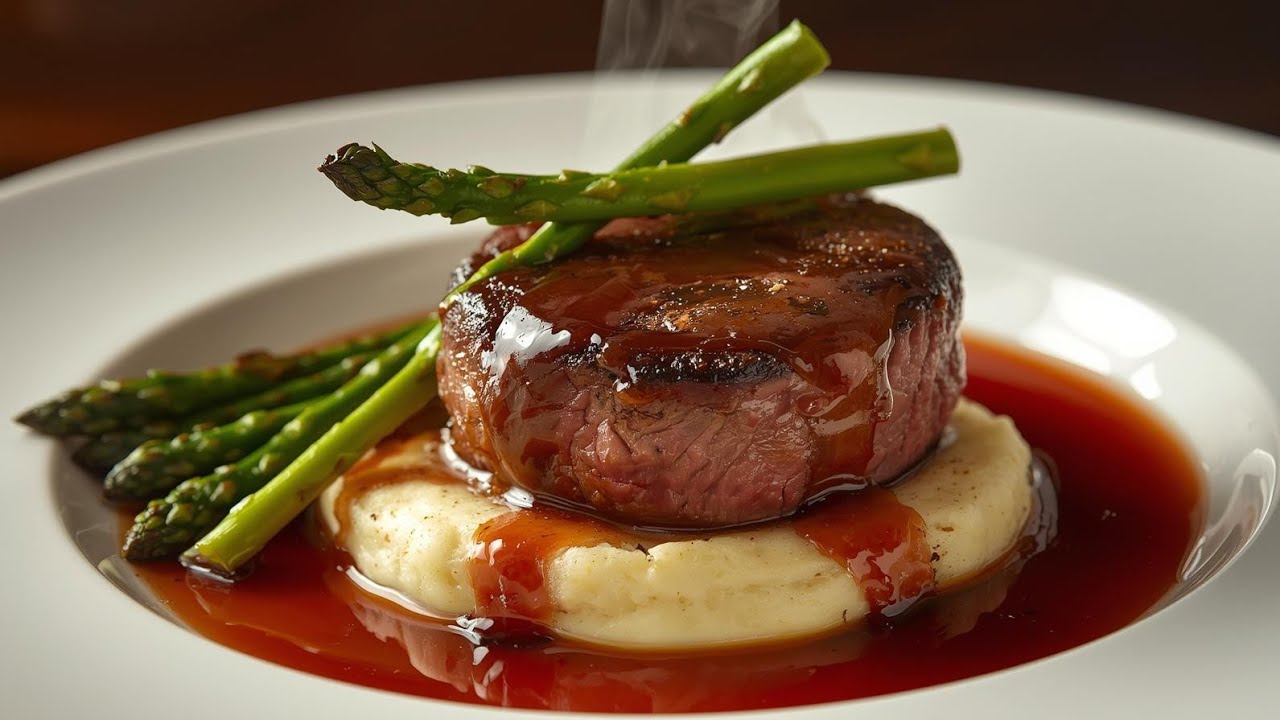 Filete de res en salsa de vino tinto. #filetes #filetmignon #salsadevino