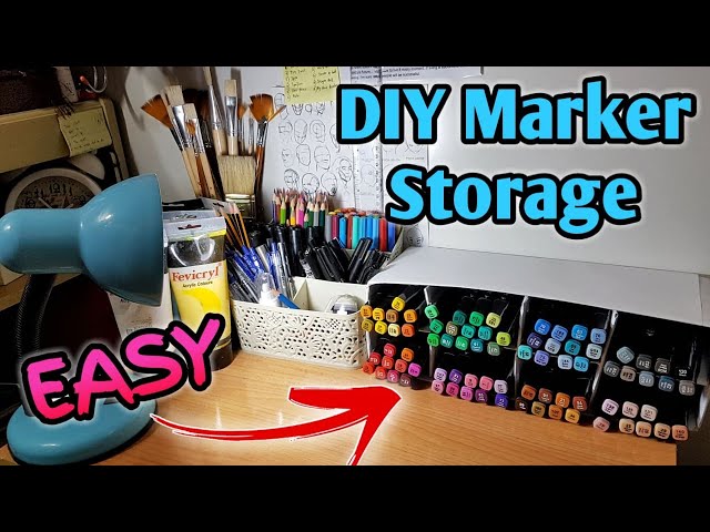 Simply by Pink: DIY Alcohol Marker Storage On Budget  Marker storage,  Markers organization diy, Diy marker storage