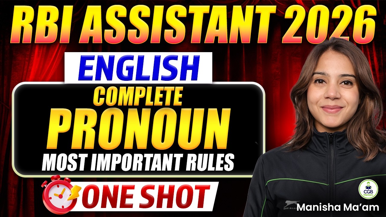 RBI Assistant 2026 Notification Out |Pronoun Most Important Rules in 1 Shot|Complete English Grammar