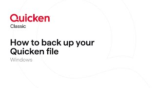Celebrity Quicken Classic for Windows - How to back up your Quicken file Wealth