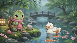Rainy Turtle & Sleepy Duck 🐢☔🦛 | Cozy Anime Lofi,You found the most peaceful place in the rain. 🐢🌧️ screenshot 5