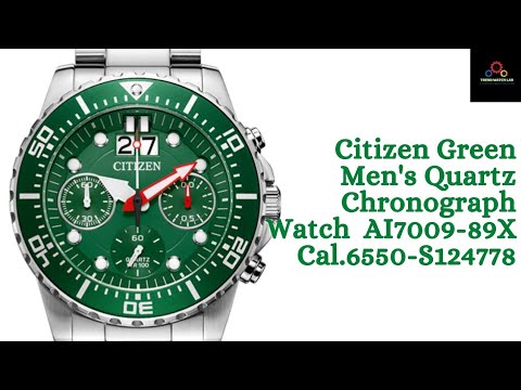 Citizen Green Men's Quartz Chronograph Watch AI7009-89X, Cal