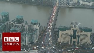 London from the air during a Tube strike - BBC London News