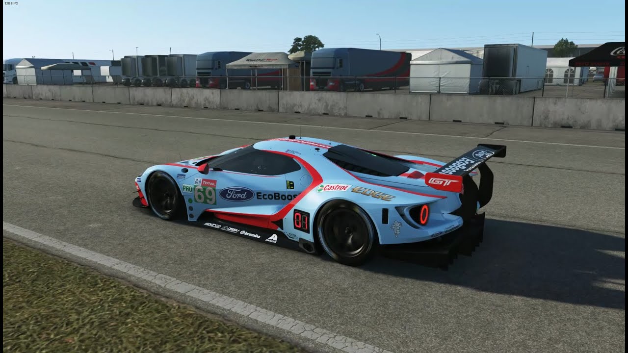 rFactor 2 - A lap of Sebring with the Ford GT LM GTE PRO LE MANS 2019 "MOD URD"