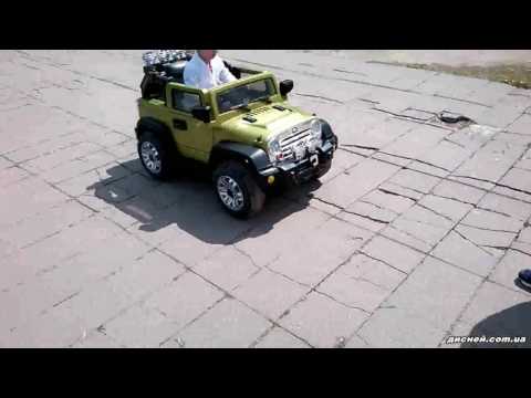 Детский электромобиль Джип JJ 235 EBR-5 Jeep, зеленый - дисней.com.ua