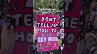 Too chic to stay down. Smashing patriarchy from up here.#protest #march #womenrights(Gargi, LSR, drc