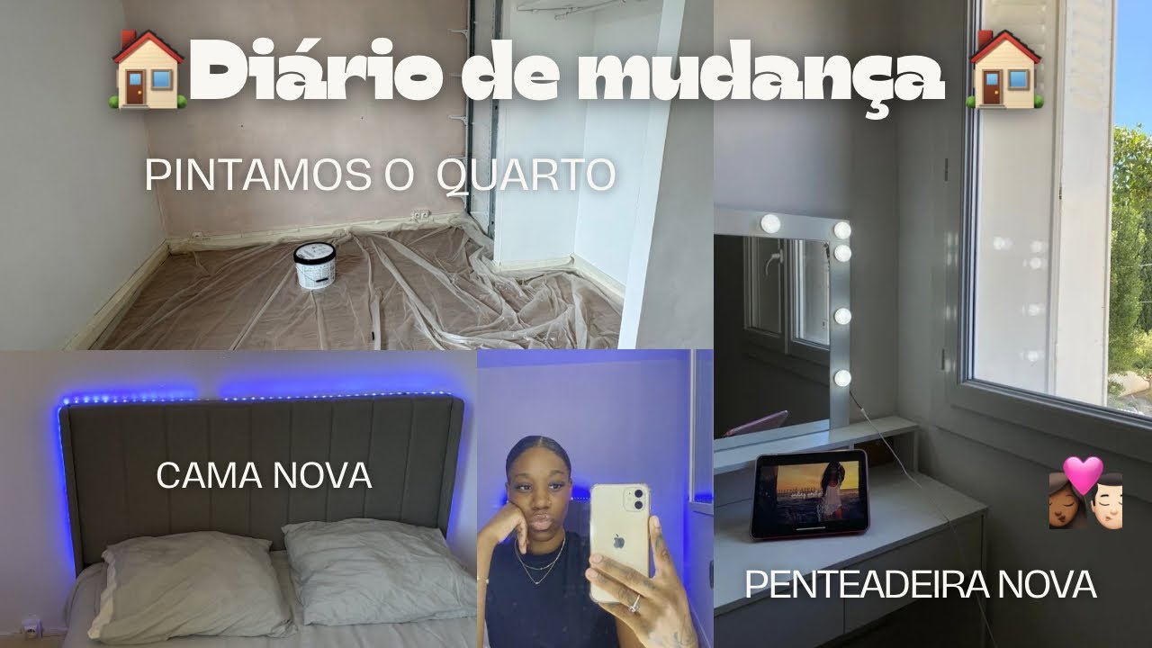 DIÁRIO DE MUDANÇA🏠: pintamos o quarto, cama chegou + penteadeira nova ✨